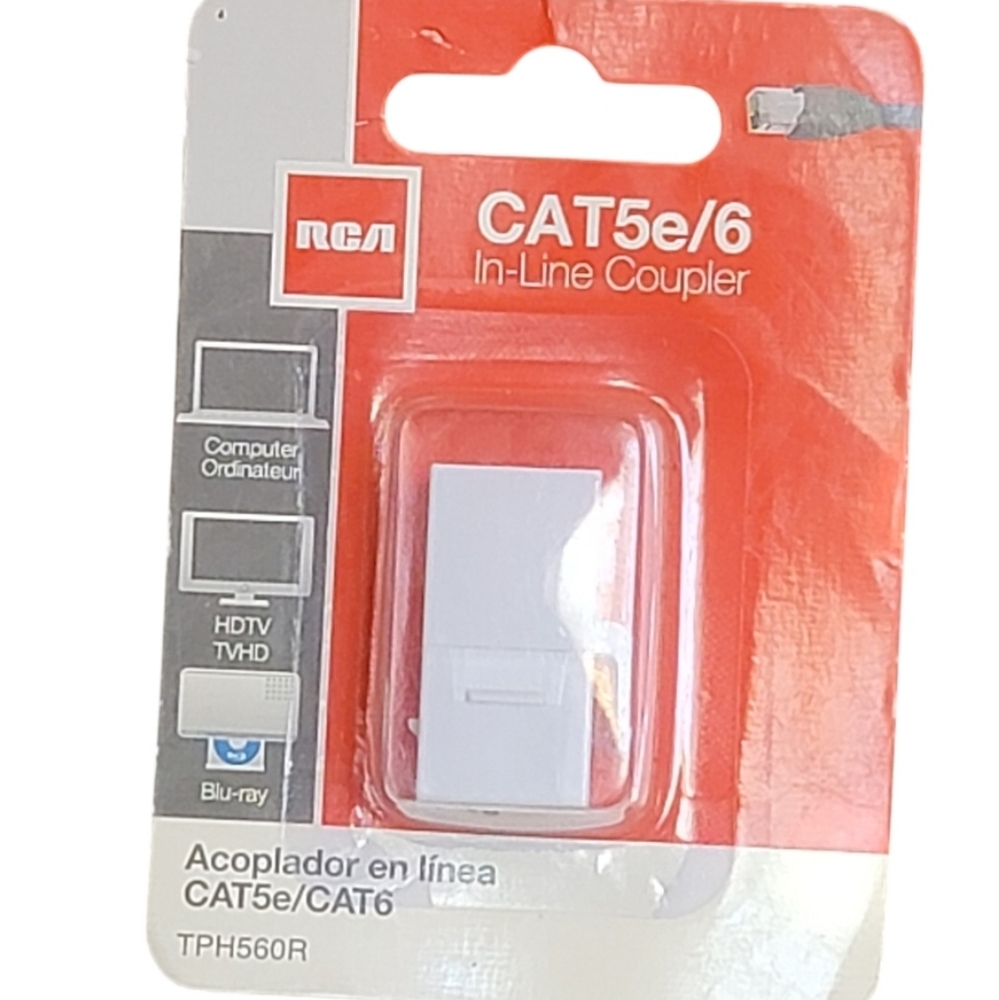 RCA CAT 5e/6 In-Line Coupler White Surface Mount Jack TPH553R New In Package